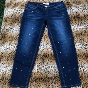 Elegant Dark Blue Straight Leg Jeans